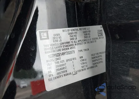2017 GMC Canyon Sle from USA, damaged, VIN 1GTP6CE14H1302879